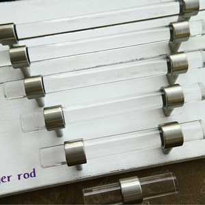 3.75 5 6.3 7.5 8.8" Large clear lucite dresser pull handle brushed nickel dresser knob acrylic  silver cabinet door handle96 128 160 192 224