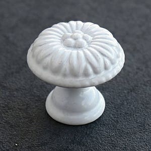 True white dresser knob flower drawer handle furniture hardware kitchen cabinet door knob cupboard handle pull pure white floral knob pull