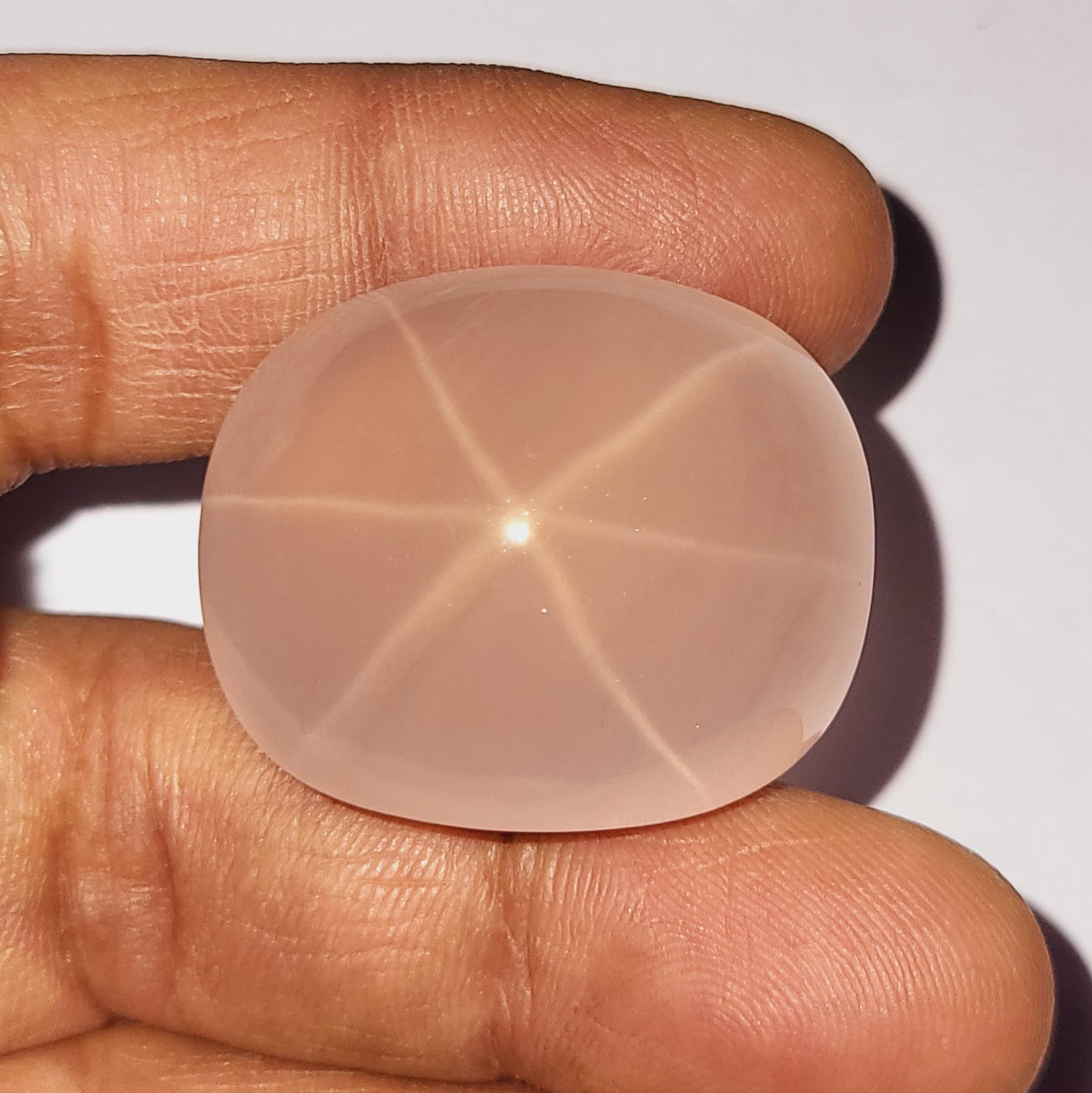 Natural Rose Quartz 6 Rays Star 141 Ct/ Rare Asterism Pink Healing