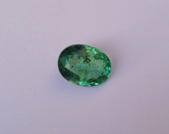 9x7 MM 2.3 Carat 100 % Natural Emerald Zambian Gemstone. Faceted Oval Shape Emerald Gemstone Nice Luster, Making For jewellery