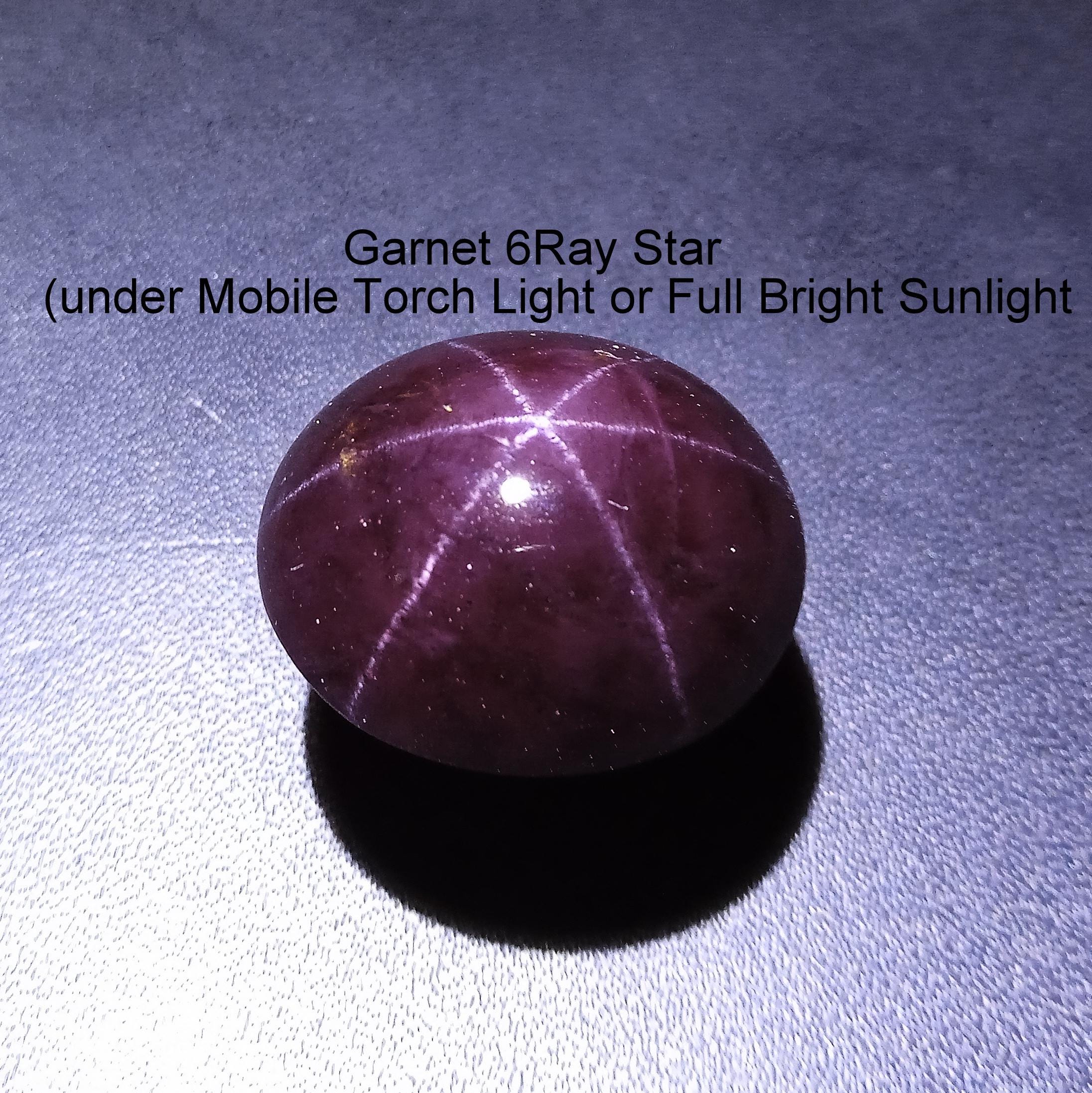 Deep Purple Red 6 Ray Star Garnet Cabochon: 56.5 Ct Oval Gemstone