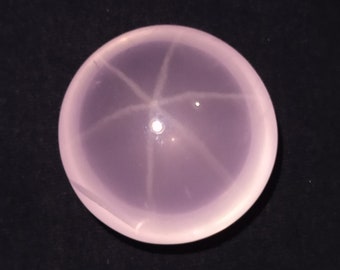 38 MM Huge Round Both Side 6 Ray Star Natural Rose Quartz 6 Ray Star 222.5 Carat Cabochon Gemstone, Making For jewellery