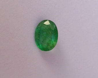 9x7 MM 1.6 Carat 100 % Natural Emerald Zambian Gemstone. Faceted Oval Shape Emerald Gemstone Nice Luster, Making For jewellery