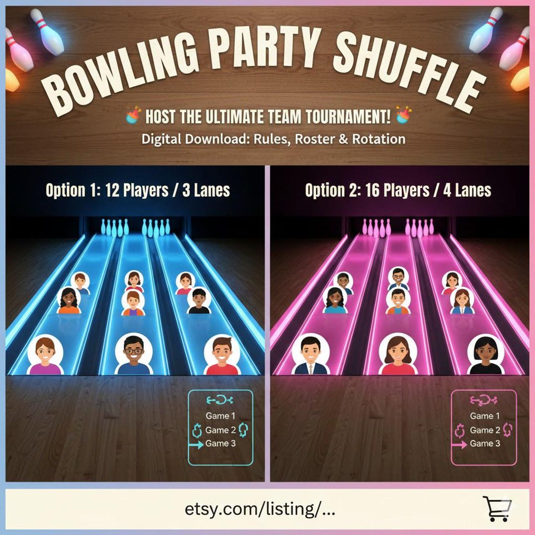 Team Bowling Party Game | Fast-paced Family Group Event (digital ...