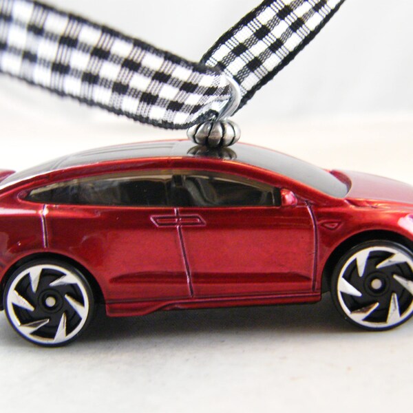 Tesla Model X - FREE SHIPPING - Anytime Ornament - red metallic - Man Cave must - She Shack Shed - Birthday - Dad - Mom - Son - Fathers Day