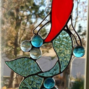 Mermaid Stained Galss Suncatcher Window Handing or Wall Hanging Red Hair Mermaid /little mermaid