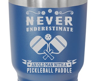 Pickleball Player- Pickleball Paddle- Stainless Steel Tumbler.  Pickleball Player Gift 3 different sizes and 11 Colors, Eco-friendly,
