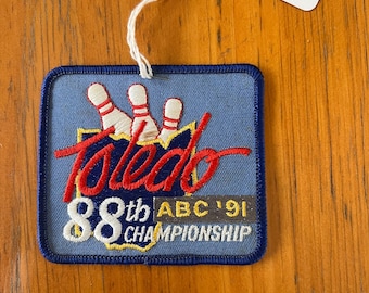 90s Bowling Patch Clothing Appliqué