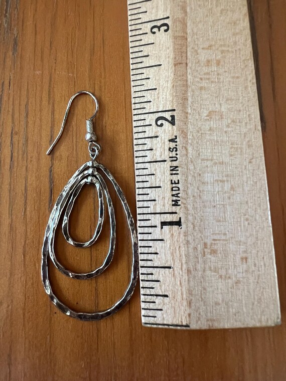 Vintage Silver Boho Statement Dangle Earrings - image 2