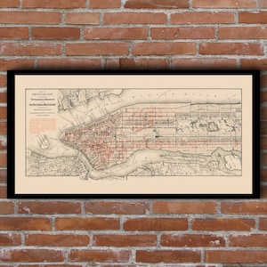 New York City Saloon Map (1887) - Temperance Era restored map