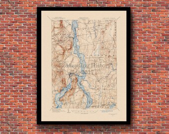 Lake George, Lake Champlain, and Ticonderoga, NY (Adirondacks) - Restored Vintage Map