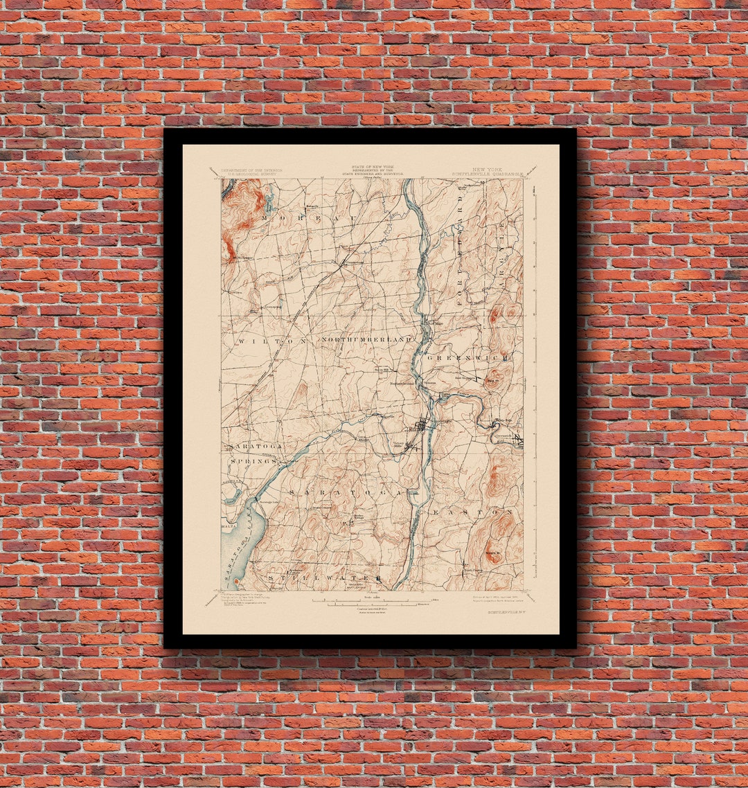 Schuylerville, NY Vintage Map 1900/1925 Etsy