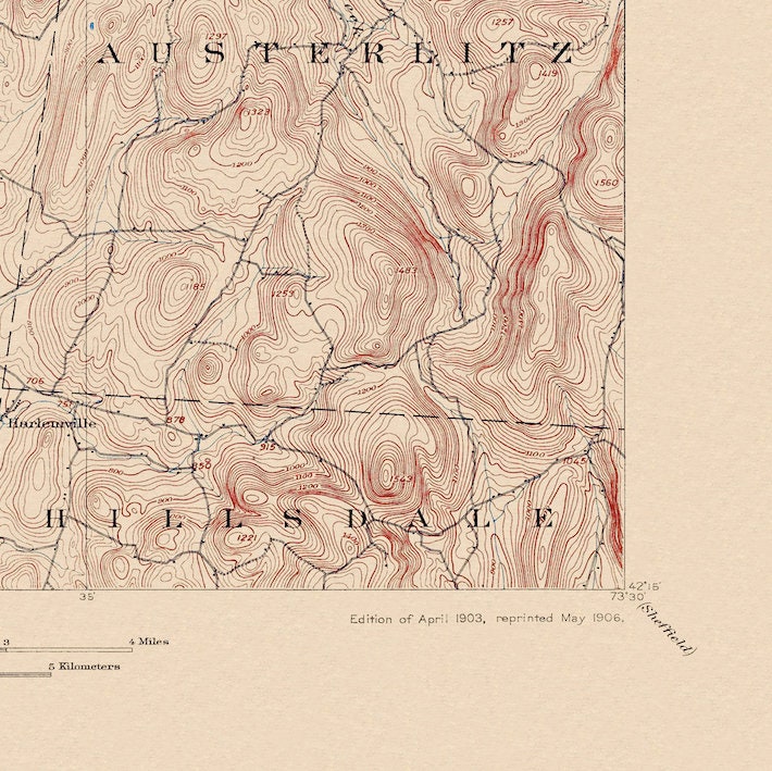 Kinderhook, NY Restored Vintage Map Etsy