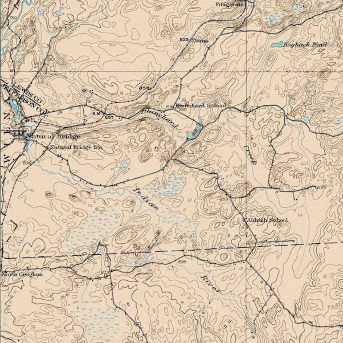 Lake Bonaparte, NY Restored Vintage Map Etsy Canada