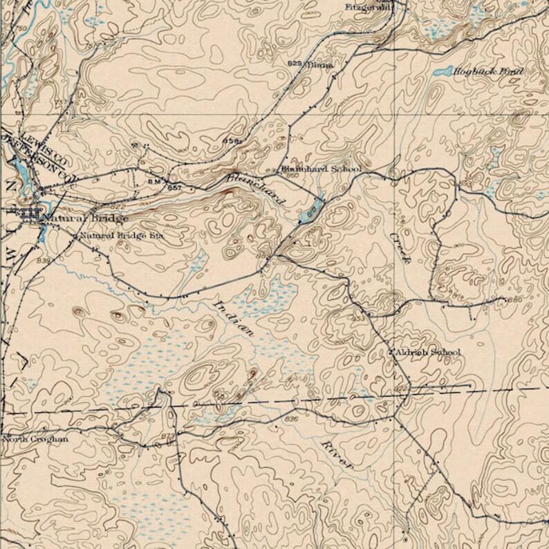 Lake Bonaparte, NY Restored Vintage Map Etsy Canada