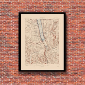 Watkins Glen, NY - Restored Vintage Map
