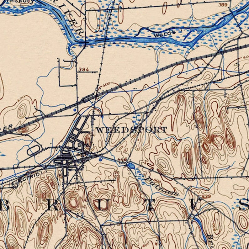 Weedsport NY Restored Vintage Map Etsy