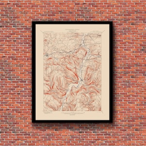 Schoharie, NY - Restored Vintage Map