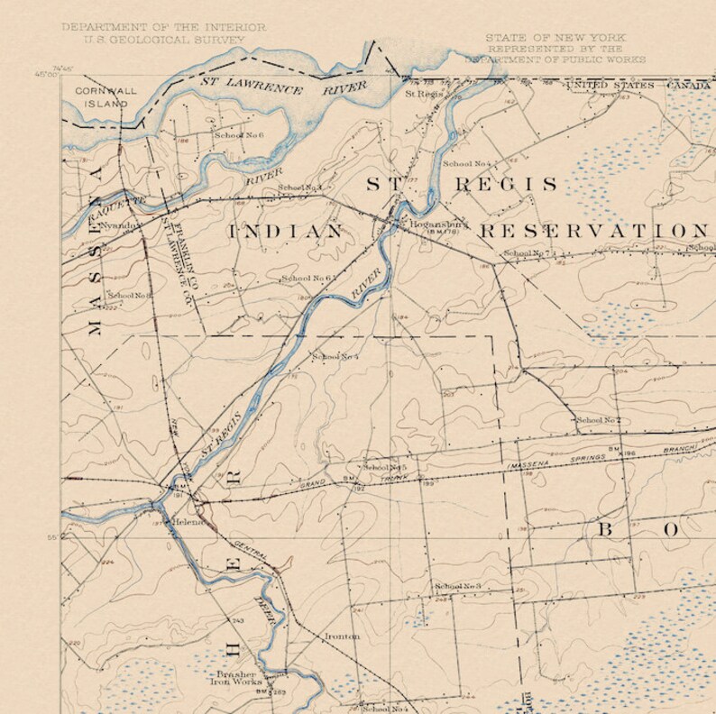 Moira, NY Restored Vintage Map Etsy