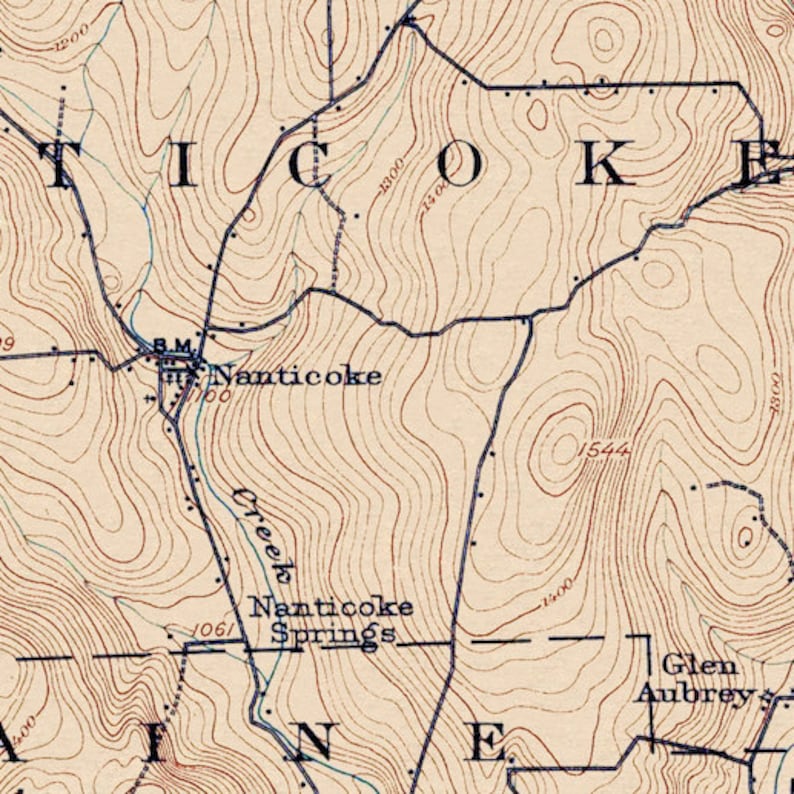 Harford, NY Restored Vintage Map Etsy