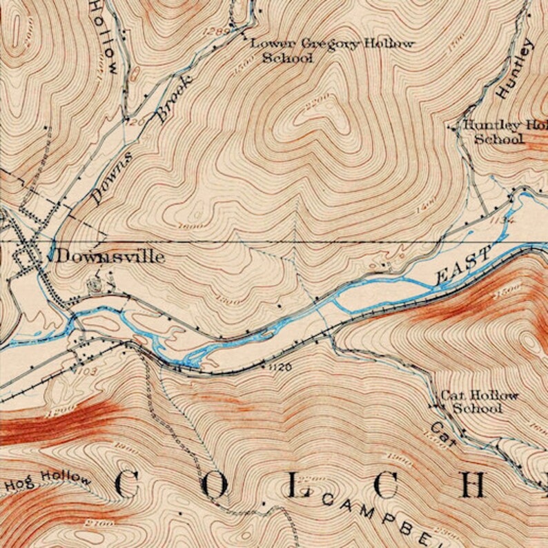 Andes NY Restored Vintage Map Etsy