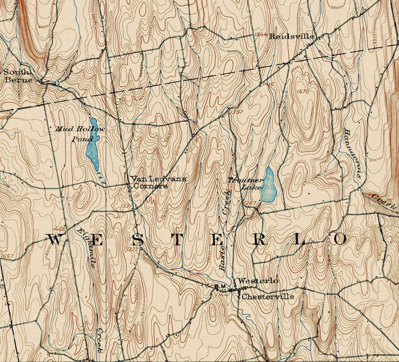 Berne, NY Vintage Map 1900/1927 Etsy