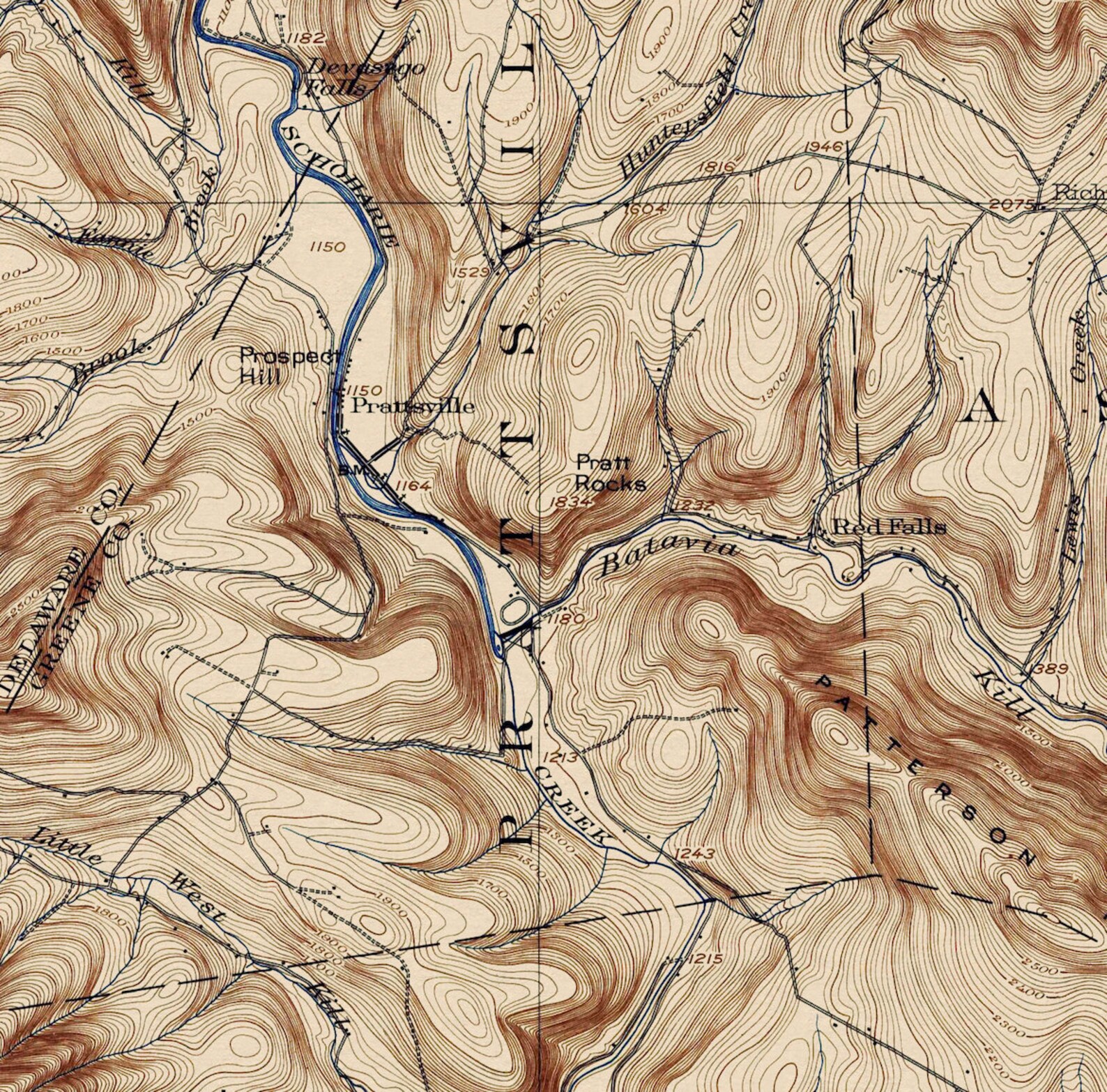 Gilboa NY Vintage Map 1903/1938 Etsy