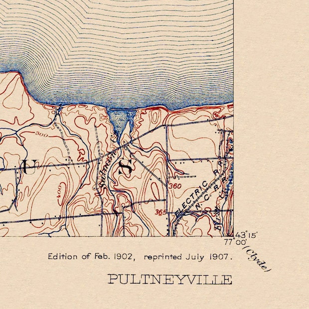 Pultneyville, NY Restored Vintage Map Etsy