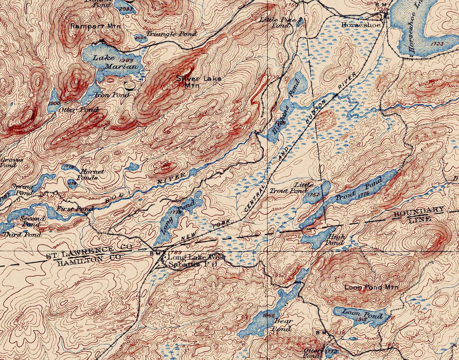 Tupper Lake, NY Restored Vintage Map Etsy