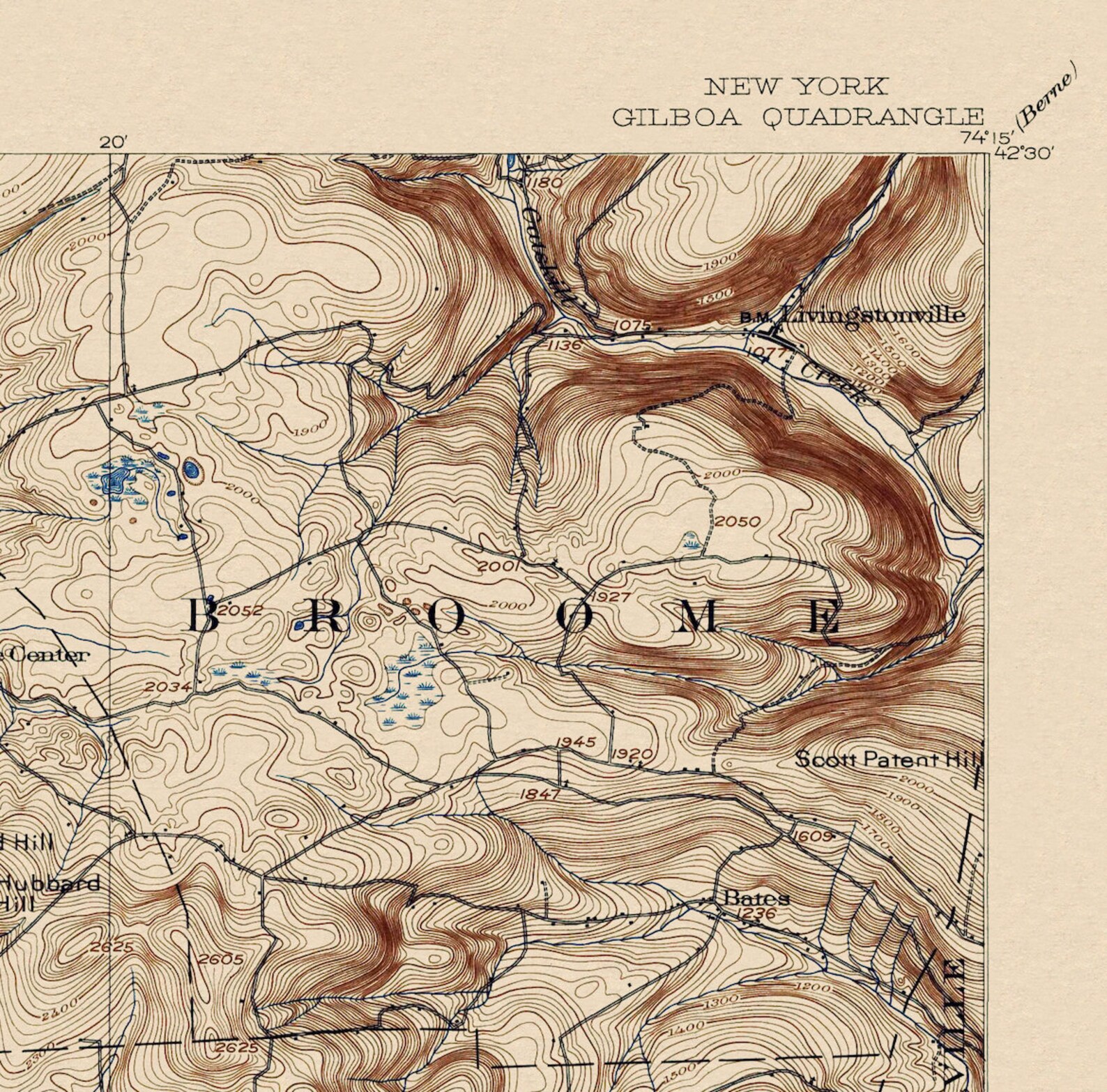 Gilboa NY Vintage Map 1903/1938 Etsy.de