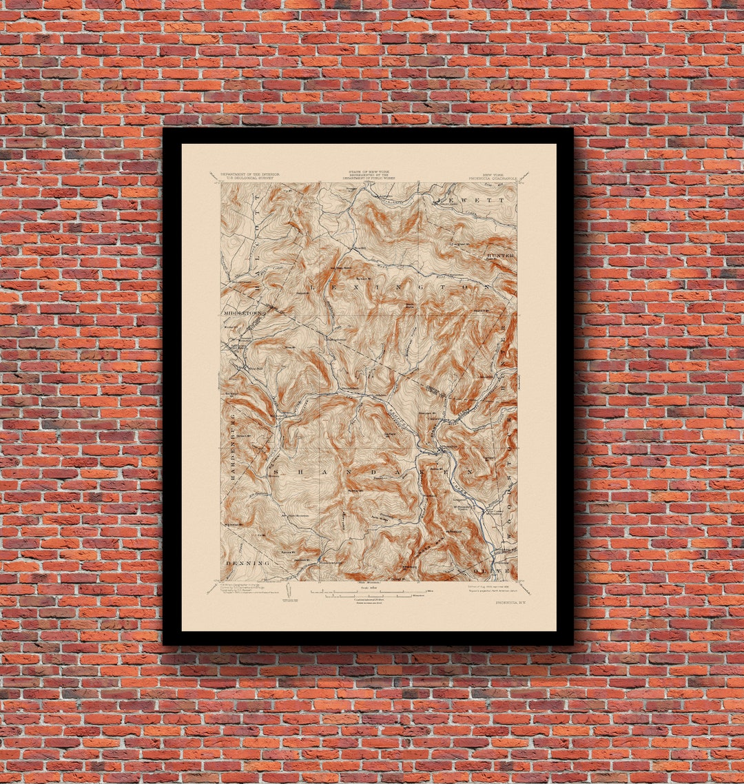 Phoenicia, NY Restored Vintage Map Etsy