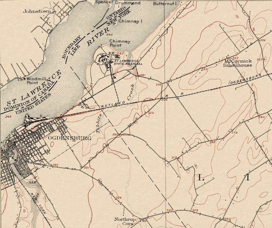 Ogdensburg, New York Vintage Map 1905 Etsy