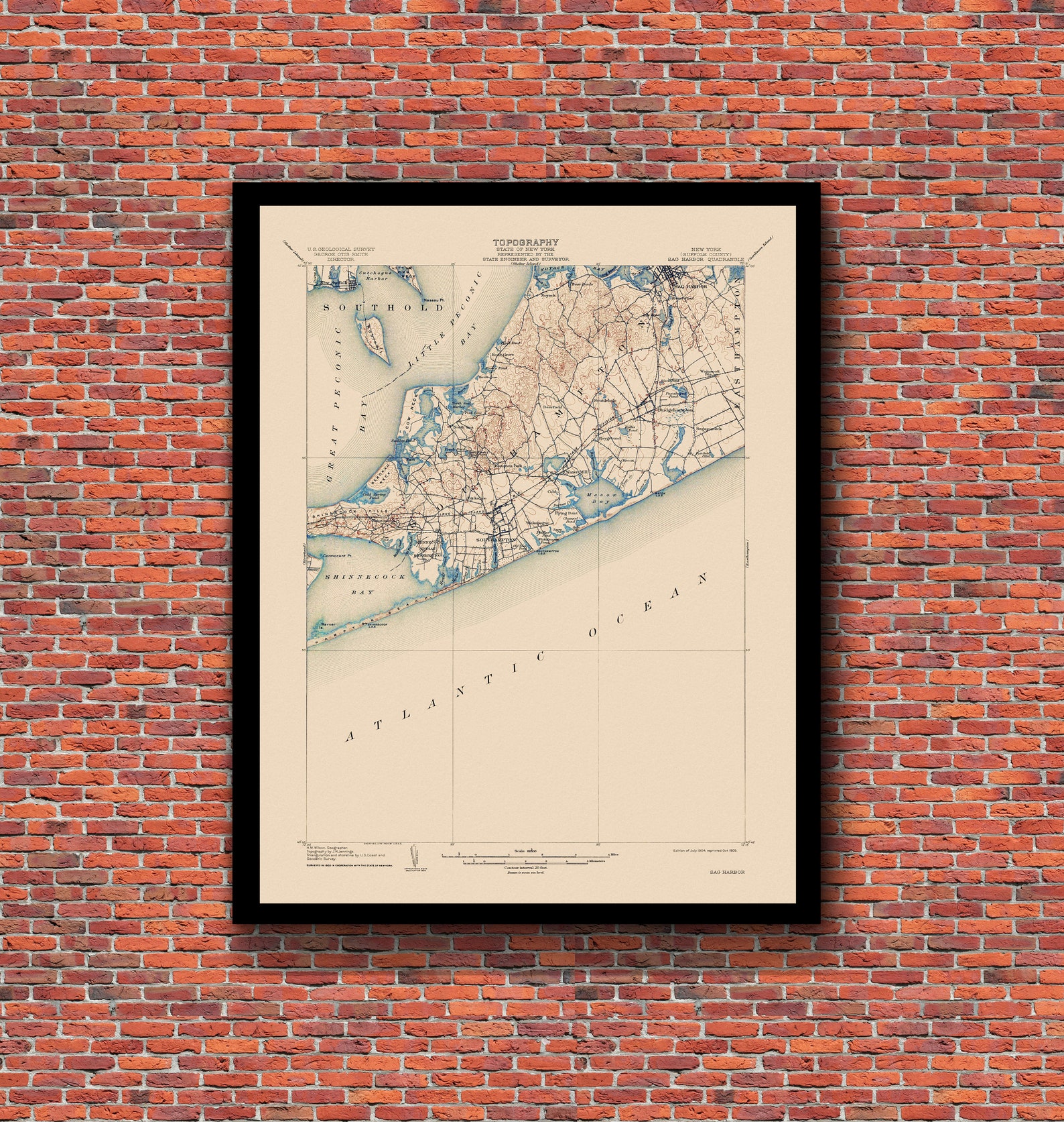 Sag Harbor Long Island NY Vintage Map 1904/1909 Unframed Etsy