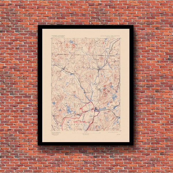 Groton, MA - Restored Vintage Map