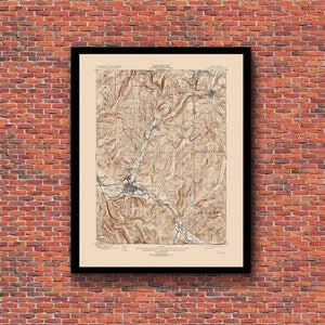 Olean, NY - Restored Vintage Map