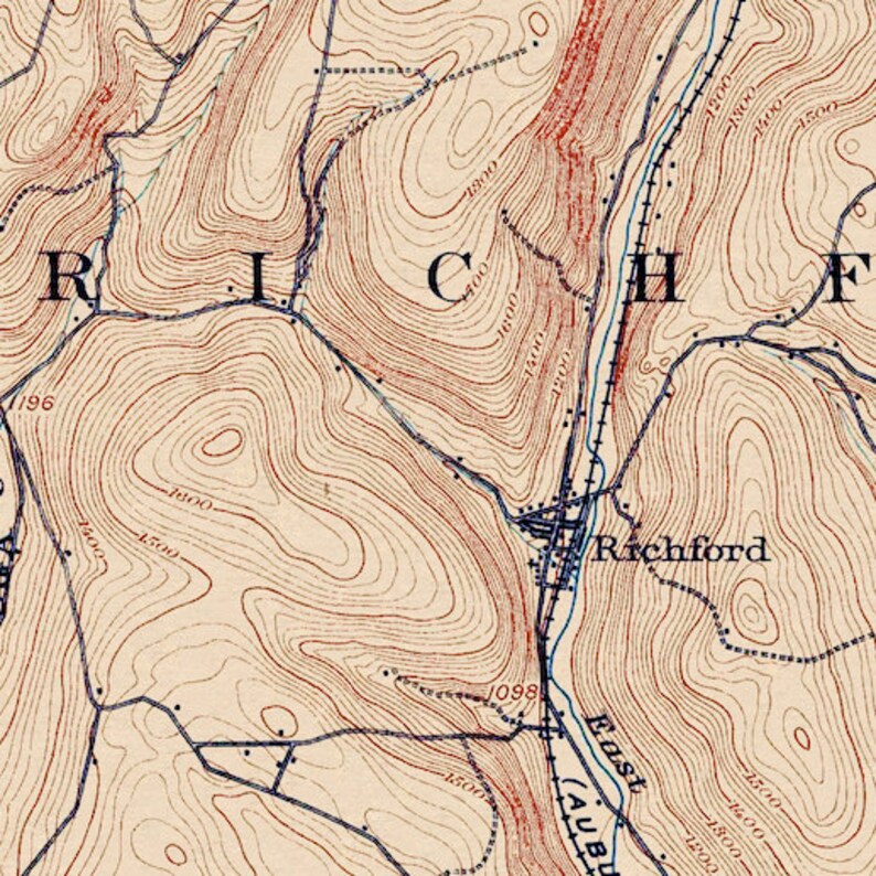 Harford, NY Restored Vintage Map Etsy