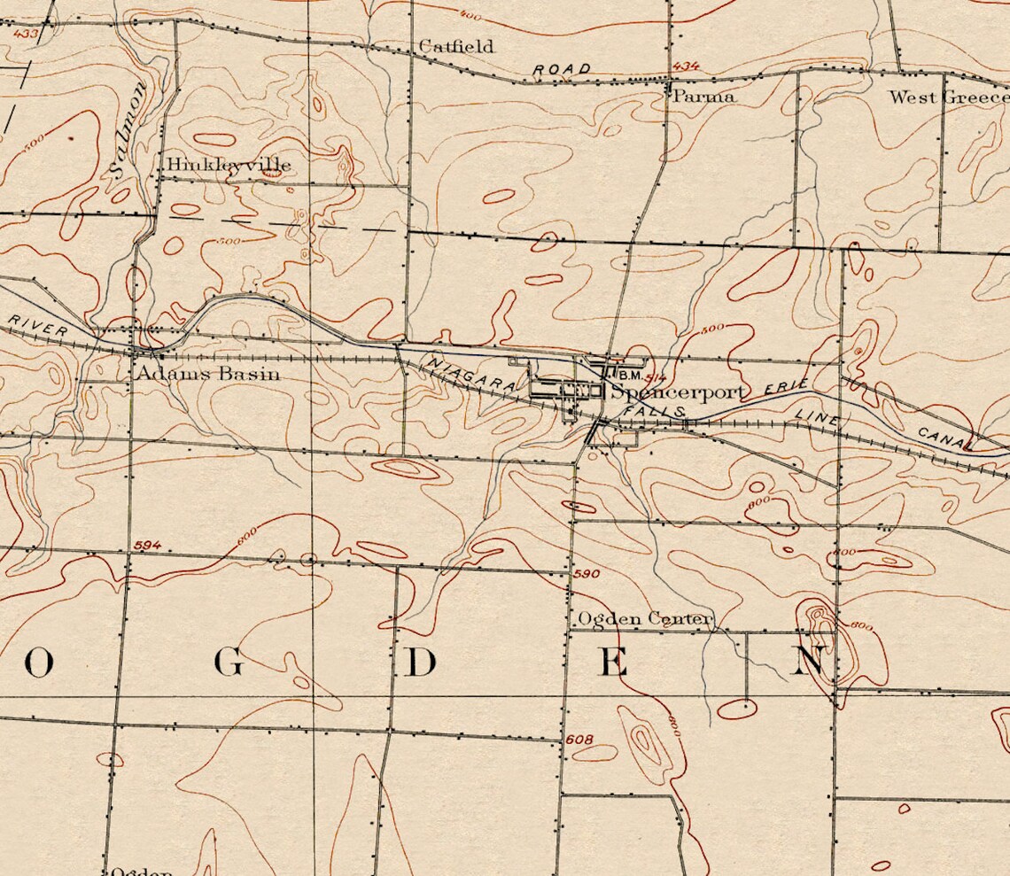 Brockport New York vintage Map 1899 Impression non Etsy