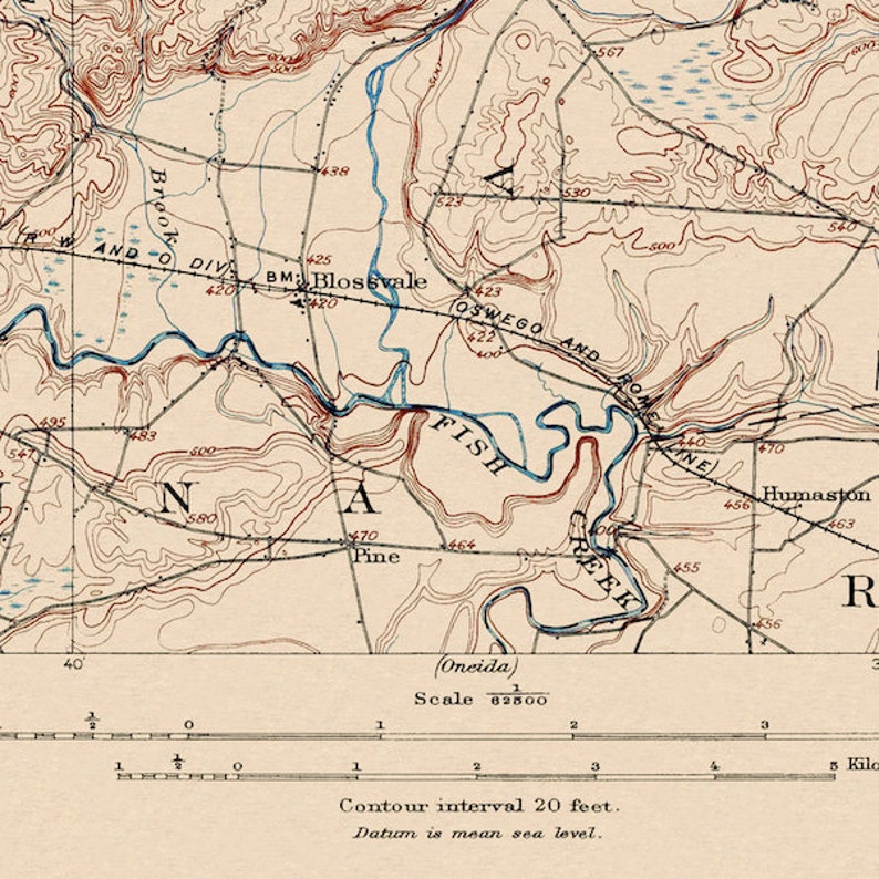 Taberg, NY Restored Vintage Map Etsy Canada