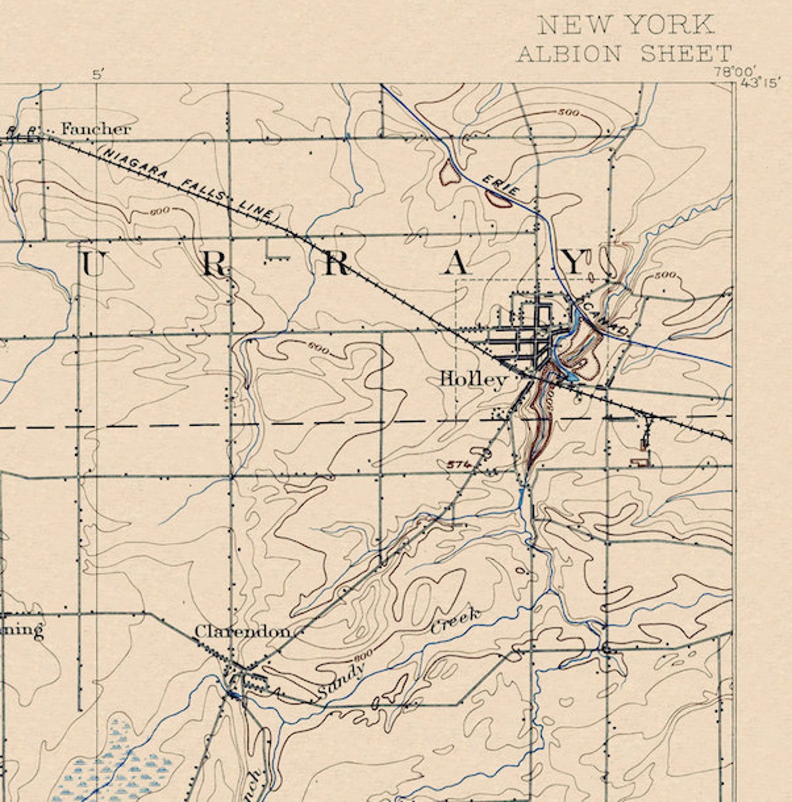 Albion NY Restored Vintage Map Etsy Australia
