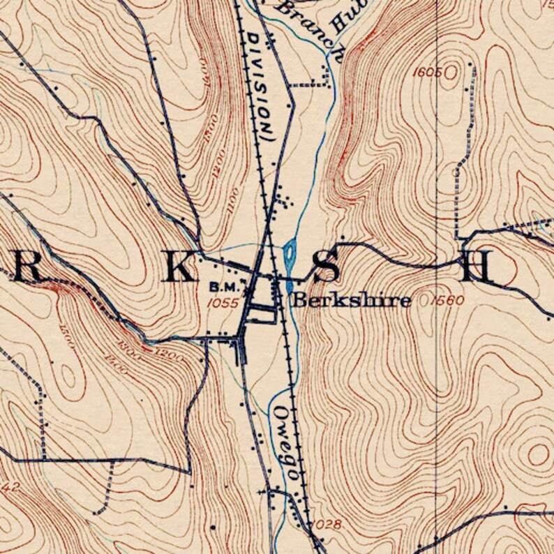 Harford, NY Restored Vintage Map Etsy