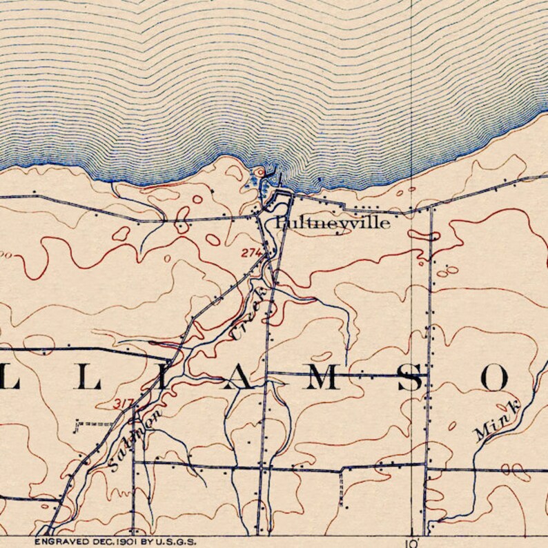 Pultneyville, NY Restored Vintage Map Etsy