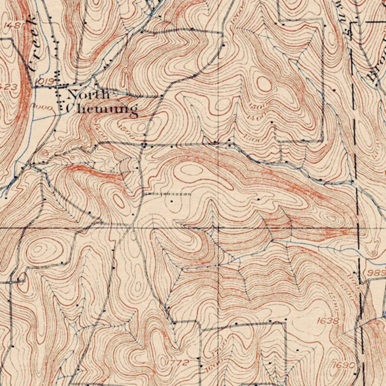 Waverly NY Restored Vintage Map Etsy
