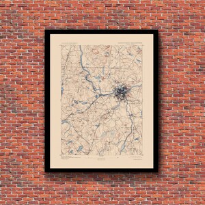 Lowell, MA - Restored Vintage Map
