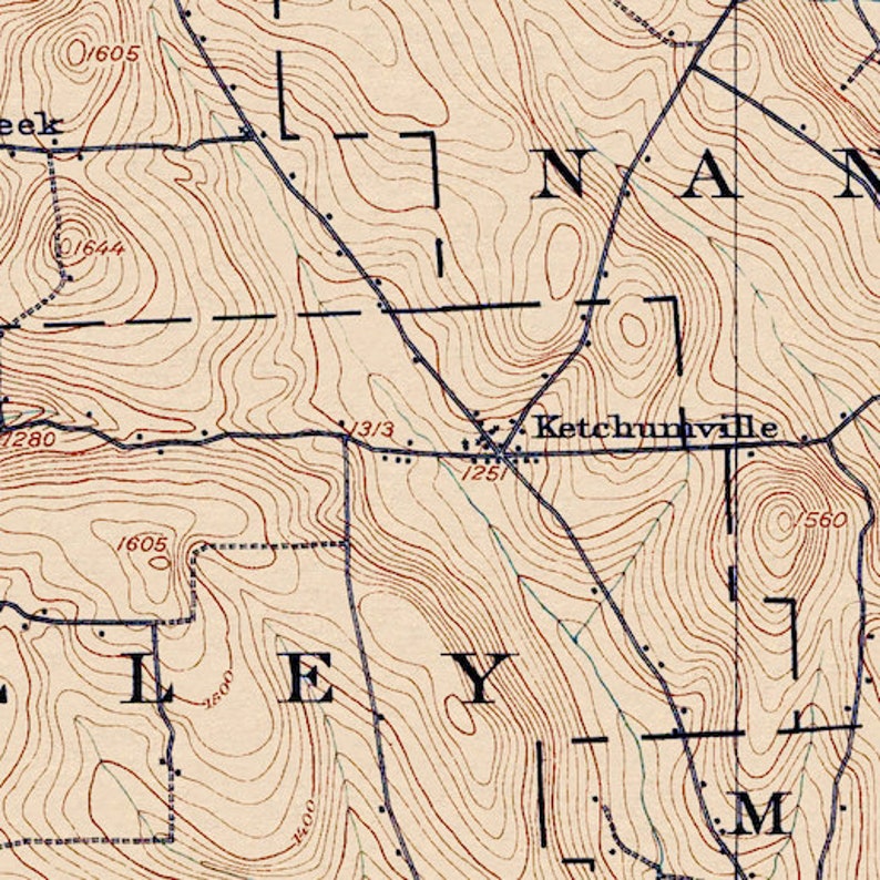 Harford, NY Restored Vintage Map Etsy