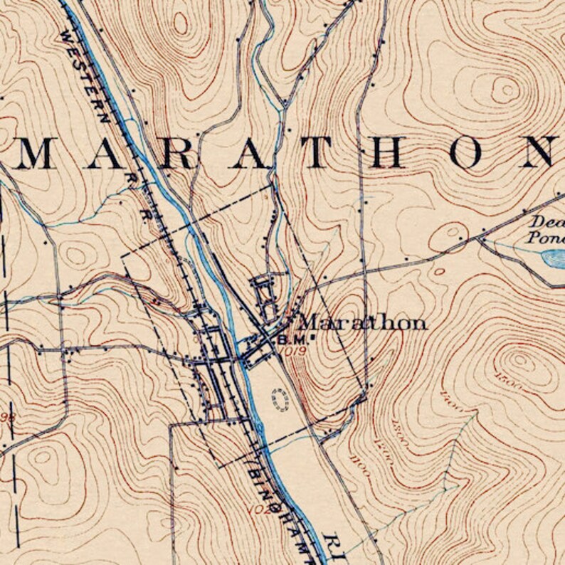 Harford, NY Restored Vintage Map Etsy
