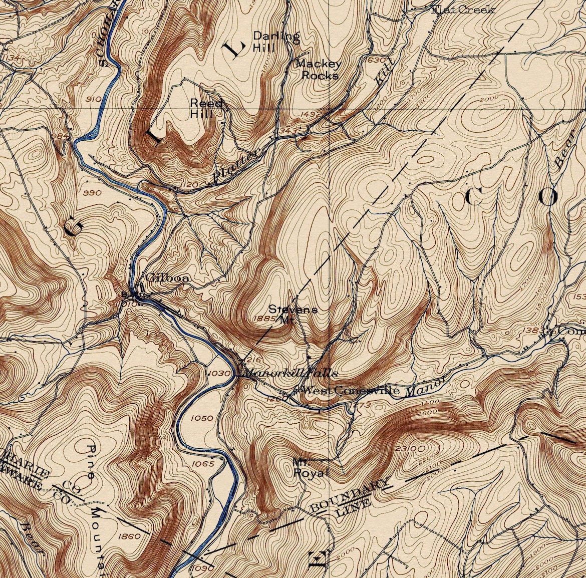 Gilboa NY Vintage Map 1903/1938 Etsy