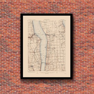 Ovid, NY - Restored Vintage Map