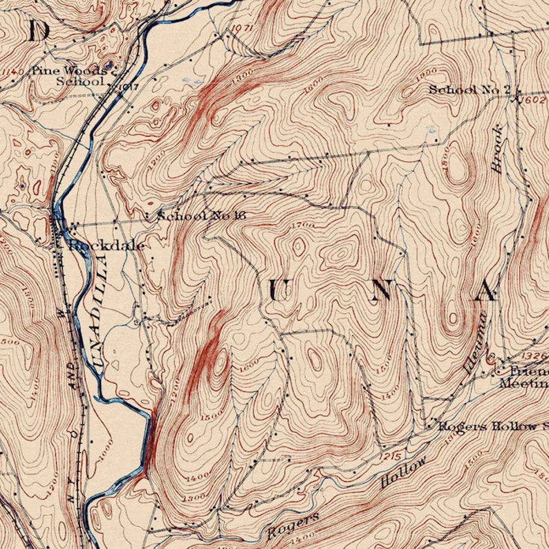 Unadilla NY Restored Vintage Map Etsy