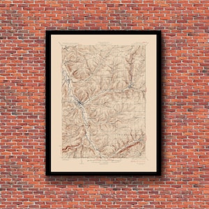 Wellsville, NY - Restored Vintage Map