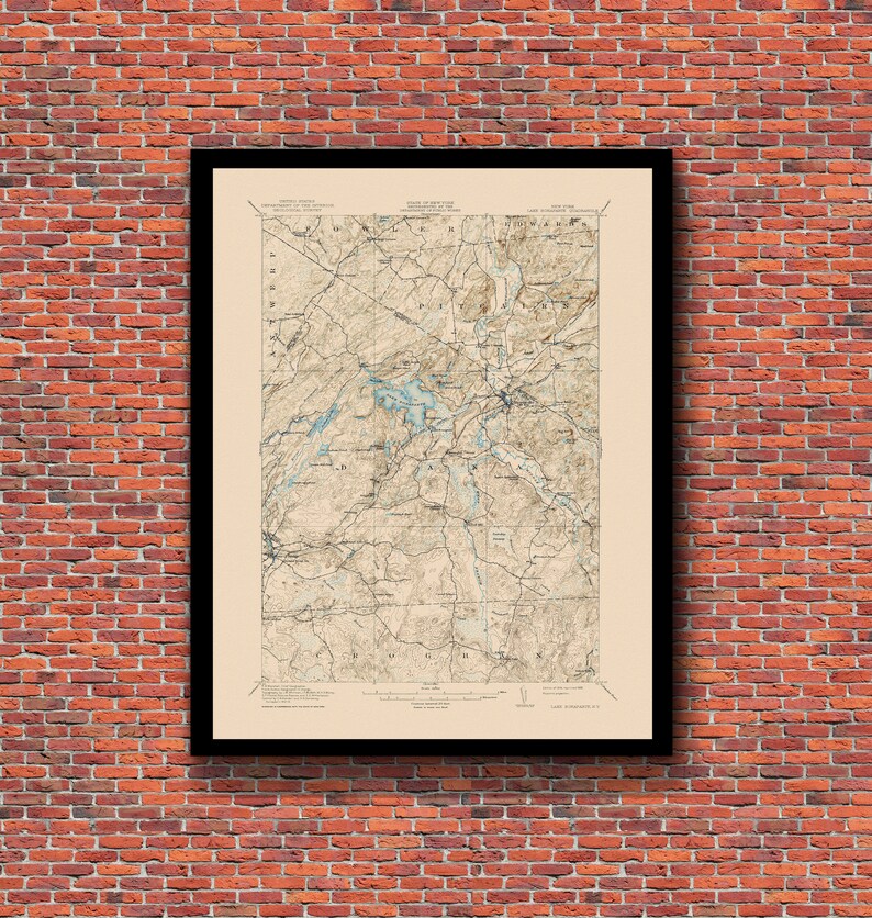 Lake Bonaparte, NY Restored Vintage Map Etsy Canada